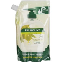 Мыло жидкое, Palmolive (Палмолив) 500 мл Натурэль интенсивное увлажнение олива и увлажняющее молочко запасной блок мягк. упак.