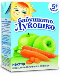 Нектар, Бабушкино лукошко 200 мл морковь яблоко с мякотью с 5 мес тетрапак